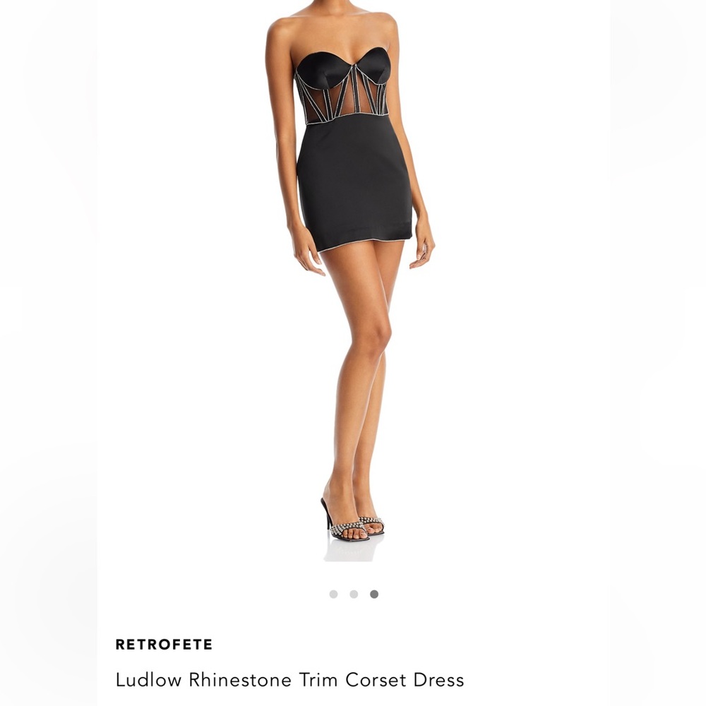 Retrofete ludlow rhinestone trim corset dress